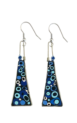 CECILIA RINCON - TIE EARRINGS - BLUES - ENAMEL