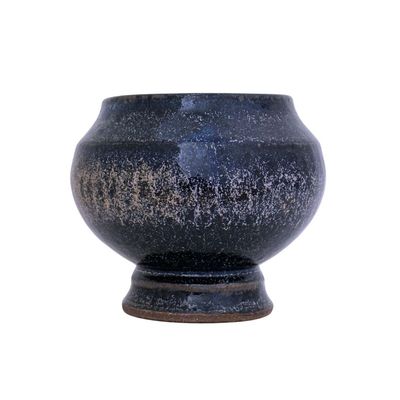 ERIC REYES - MIDNIGHT BLUE CERAMIC GLAZED VASE - CERAMIC - 5 X 41/4 X 5