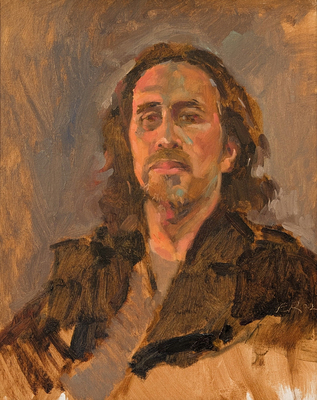 ERNIE ROMO - ALLA PRIMA HEAD STUDY - OIL ON CANVAS - 16 X 19