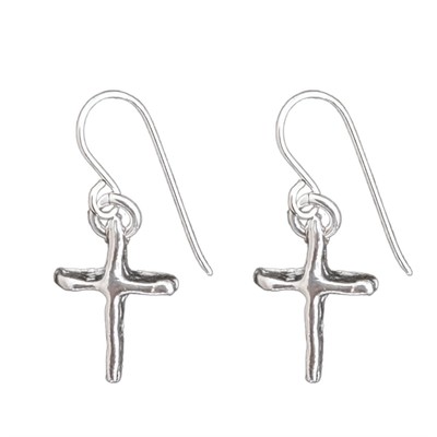 SAPHARIM RAHAV - SILVER CROSS EARRINGS - STERLING & GEMSTONE