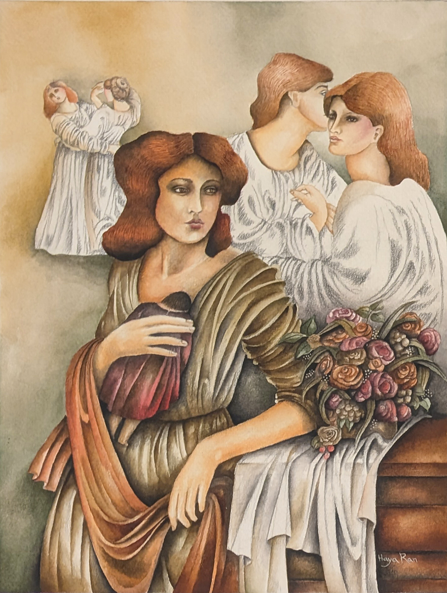 HAYA RAN - TRIBUTE TO DANTE #2 HAYA RAN - TRIBUTE TO DANTE #2 - WATERCOLOR - 11.75 X 15.75