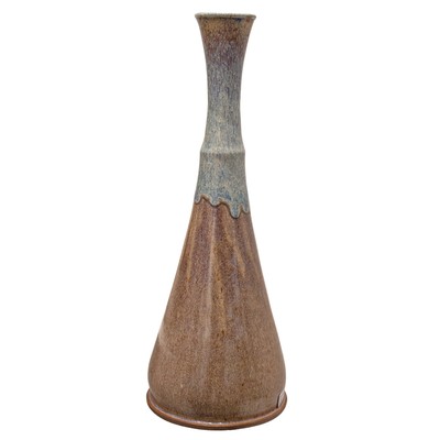 ROBERT MOORE - RUST & BLUE VESSEL - CERAMIC - 6 X 14 X 6