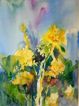 PETE ROBERTS - YELLOW ROSES - WATERCOLOR - 10.5 x 14.5