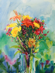 PETE ROBERTS - BRIGHT BOUQUET - WATERCOLOR - 11 X 15