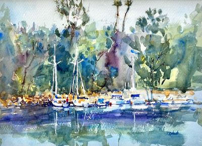 PETE ROBERTS - DOWN SOUTH - WATERCOLOR - 10.5 X 14.5