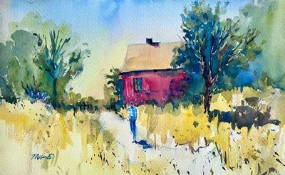 PETE ROBERTS - STILL MOMENT - WATERCOLOR - 15 X 9