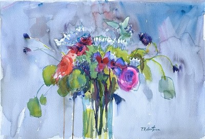 PETE ROBERTS - GRACEFULLY GATHERED - WATERCOLOR - 22 X 15
