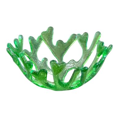 STEVEN BAY - SMALL GREEN CORAL BOWL - GLASS - 6 X 6
