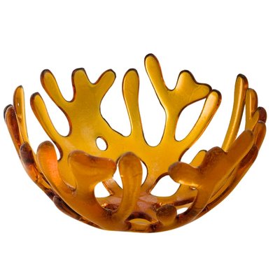 STEVEN BAY - SM ORANGE CORAL BOWL - GLASS - 5 X 3 X 5