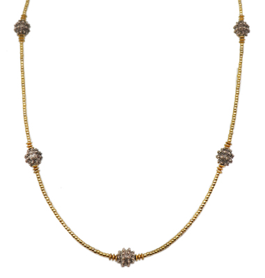 HEDDA SCHNUR - 24K GOLD SMALL 7 BALI SEED NECKLACE - BEADS & 24 K GOLD