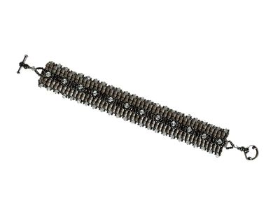 HEDDA SCHNUR - SILVER BEAD & SWAROVSKI CRYSTAL ERIN BRACELET - BEADS