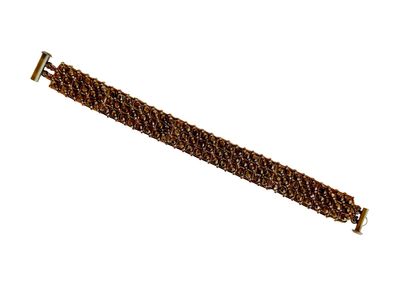 HEDDA SCHNUR - THREE ROW BRONZE BLING CZECH BEADS BRACELET - BEADS