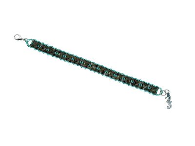 HEDDA SCHNUR - PALLADIUM & AQUAL EMBELLISHED WALL BEADED BRACELET - BEADS