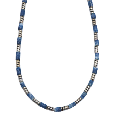 JANET SEWARD - BLUE CORAL & STERLING BEADED NECKLACE - STERLING