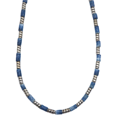 JANET SEWARD - BLUE CORAL & STERLING BEADED NECKLACE - STERLING