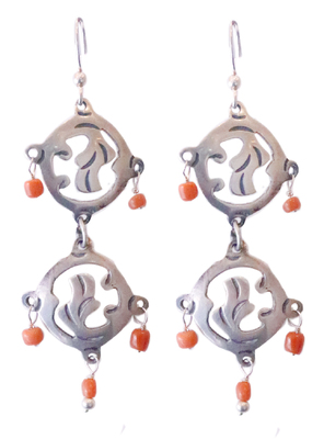 JANET SEWARD - CORAL BEADS ON STERLING SILVER - STERLING SILVER