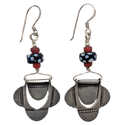 JANET SEWARD - ANTIQUE TUAREG SILVER WITH ANTIQUE TRADE BEADS - STERLING SILVER
