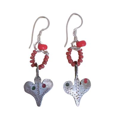 JANET SEWARD - ANTIQUE HEART EARRINGS FROM MAURITANIA - MIXED MEDIA