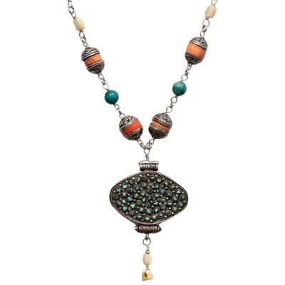 JANET SEWARD - ANTIQUE CHINESE BOX NECKLACE - MIXED MEDIA