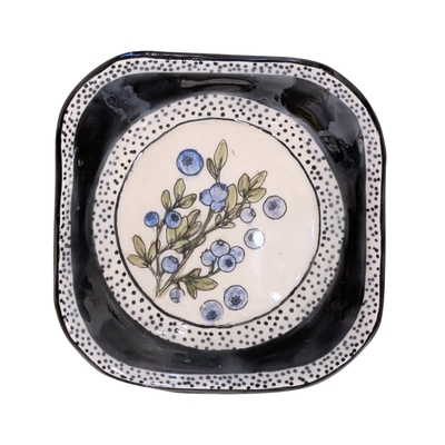 MAGIE SMITH-FLEISHER - BLUEBERRY TRAY - CERAMIC - 4.75 X 4.75