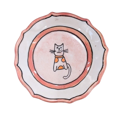 MAGIE SMITH-FLEISHER - ORANGE CAT TRAY - CERAMIC - 5 x 5