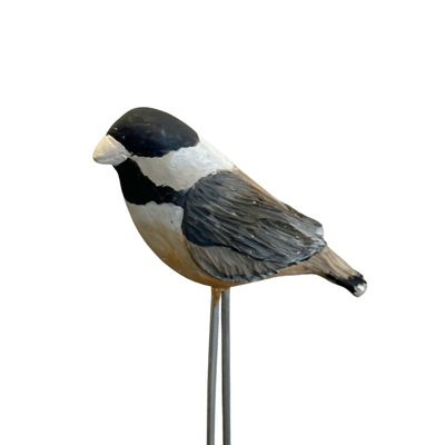 MAGIE SMITH-FLEISHER - GREY/BROWN CHICKADEE STAND - CERAMIC - 5 X 9 X 5
