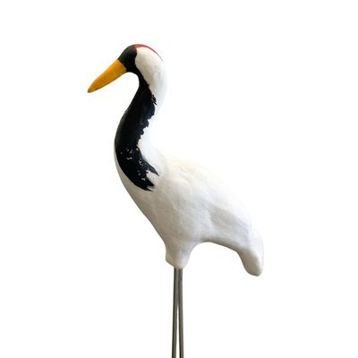 MAGIE SMITH-FLEISHER - RED CROWN CRANE STAND - CERAMIC - 4.5 X 11.5 X 4.5