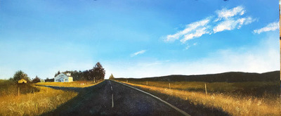 GERALD SCHWARTZ - THE VISIT GERALD SCHWARTZ - THE VISIT - OIL ON PANEL - 24 X 10