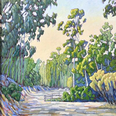 JOHN SAWYER - GENTLE MORNING IN PETERS CANYON JOHN SAWYER - GENTLE MORNING IN PETERS CANYON - OIL ON CANVAS - 19.75 X 19.75