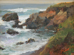 JANINE SALZMAN - A GENTLE TIDE - OIL ON BOARD - 12 X 9