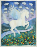 KRISTINA SWARNER - PEGASUS - MIXED MEDIA ON PAPER - 9.25 X 12