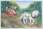 KRISTINA SWARNER - GOING TO MARKET - MIXED MEDIA ON PAPER - 17.75 X 11.75