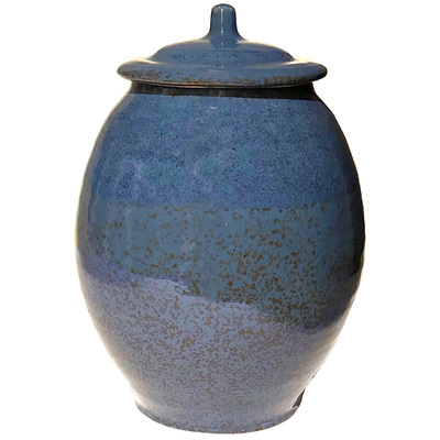 KENNY SMITH - BLUE GINIGER JAR - CERAMIC - 5.5 X 8 X 5.5