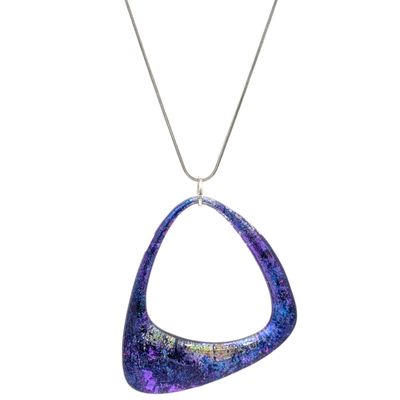 SHELLEY NORDMAN - LARGE BLUE AND PURPLE MULTICHROME NECKLACE - MIXED MEDIA