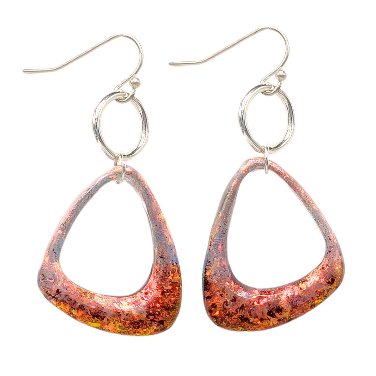 SHELLEY NORDMAN - SM RED & PINK MULTICHROME EARRINGS - MIXED MEDIA