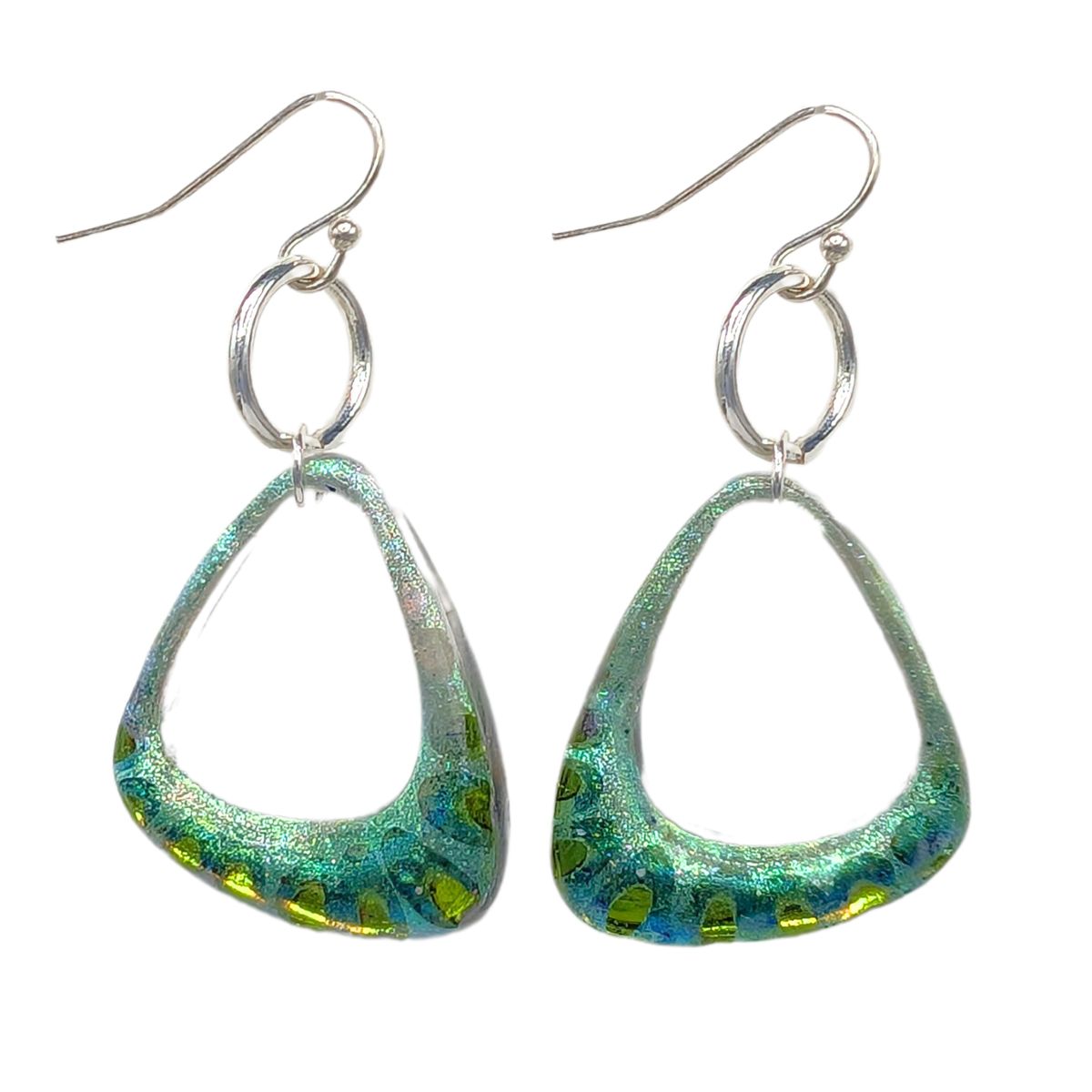 SHELLEY NORDMAN - SM GREEN MULTICHROME EARRINGS - MIXED MEDIA