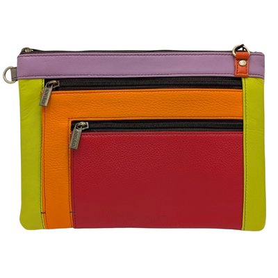 SORUKA - JEWEL TONE LEATHER POUCH - LEATHER - 10.5 X 8