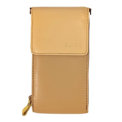 SORUKA - CREAM / GREEN EVA PHONE BAG - LEATHER