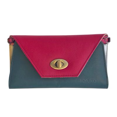 SORUKA - RED/ GREEN SECRET HANDBAG - LEATHER