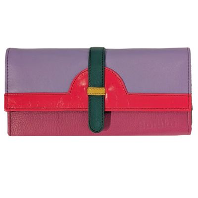 SORUKA - RED, PURPLE, GREEN HALF MOON HANDBAG - LEATHER