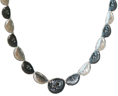 EVA STONE - SILVER NECKLACE W/ OXIDIZED ACCENTS - STERLING