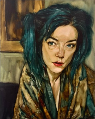 BRIAN HABERLIN - ARE YOU SURE? - WATERCOLOR - 15.5 X 9.5