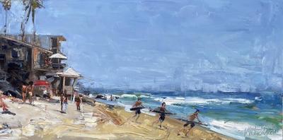 MARK JACOBUCCI - THALIA STREET BOYS - OIL - 30 X 15