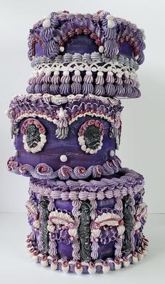 MELISSA KELLY-HILL - VIOLET ORACLE - MIXED MEDIA - 9 X 14 X 9