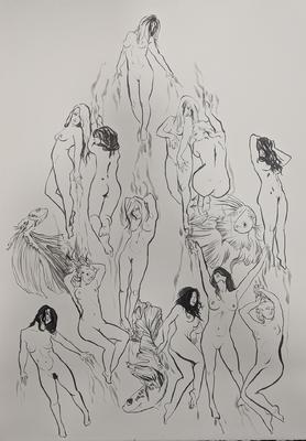 PENNY SCHROEDER - THE SIRENS - INK - 22 X 30