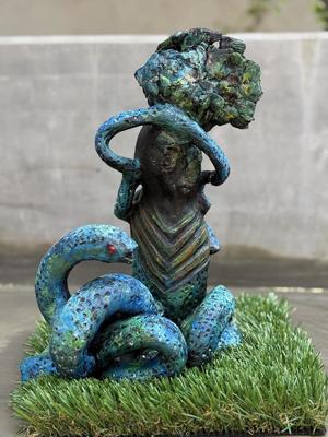 HELAINE YESKEL - GUARDIAN OF THE EARTH - CERAMIC - 10 X 17 X 7