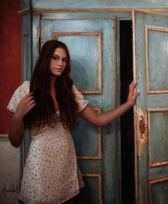 ALEX TABET - THE BLUE ARMOIRE - OIL - 20 X 24