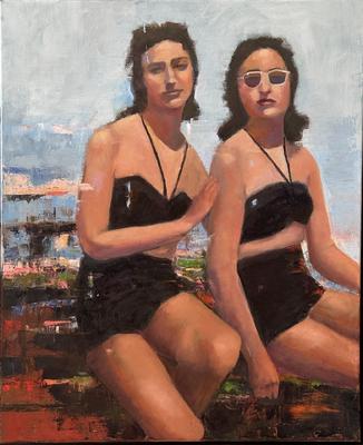 MARIE STONE - BESTIES - OIL - 24 X 30