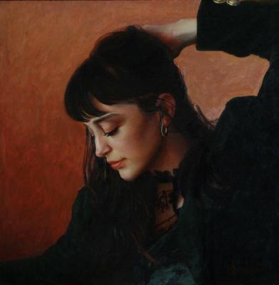ALEX TABET - BLACK LACE - OIL - 12 X 12