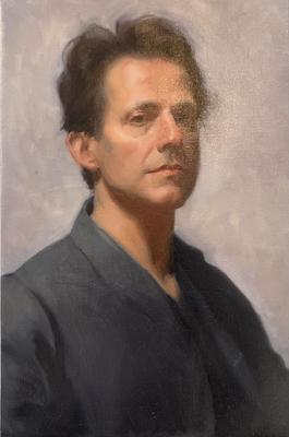EMMA GARAY - PORTRAIT OF JOHNNY - OIL - 23.5 X 15.5